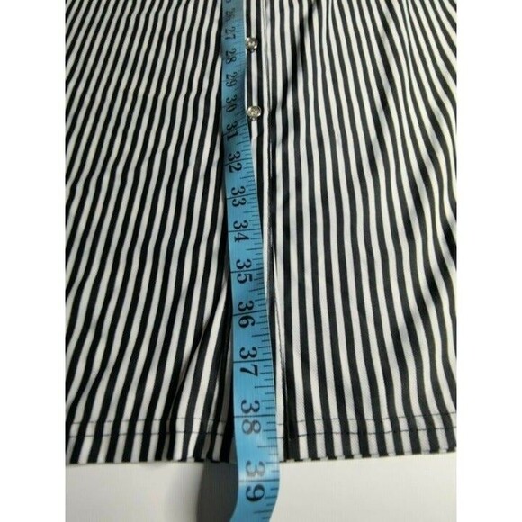 Mlle Gabrielle Womens Button Up Black White Stripe Shirt Dress  Size‎ PXL - Picture 12 of 12